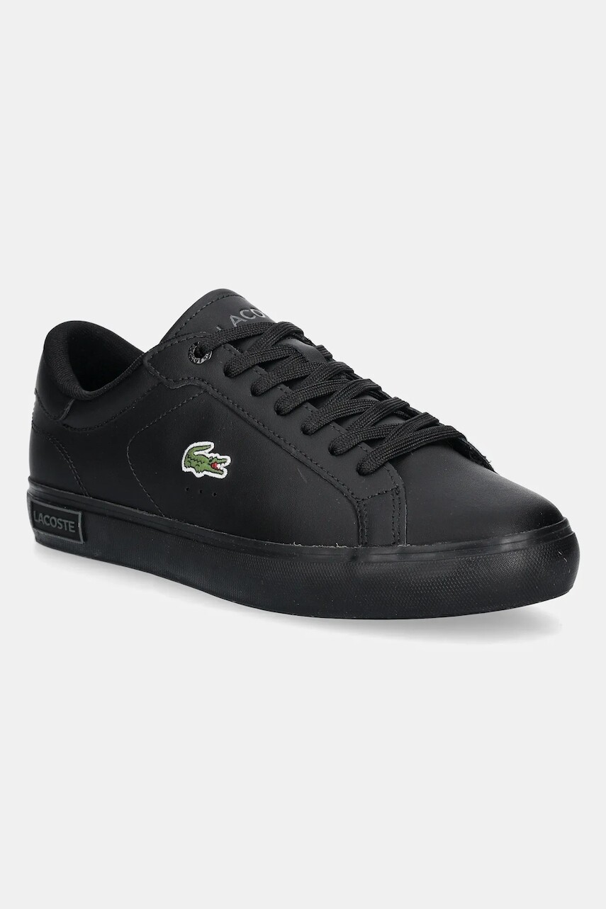 Kožené sandále Lacoste POWERCOURT pánske, čierna farba, 49SMA0081