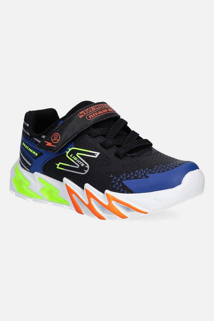 Detské tenisky Skechers FLEX-GLOW BOLT čierna farba, 400138L