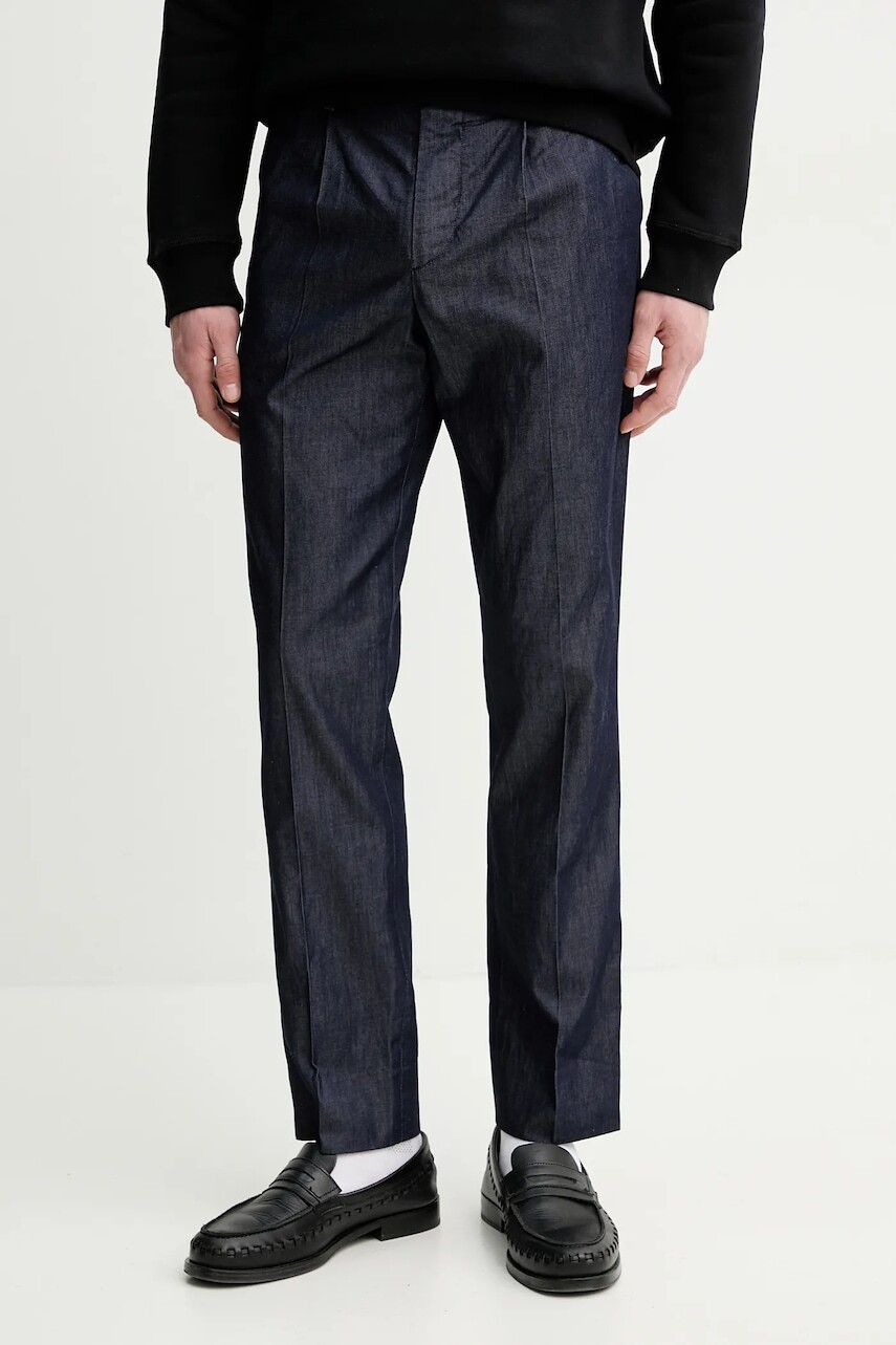 Bavlnené nohavice PS Paul Smith pánske, tmavomodrá farba, strih chinos, M2R.800Y.P22337