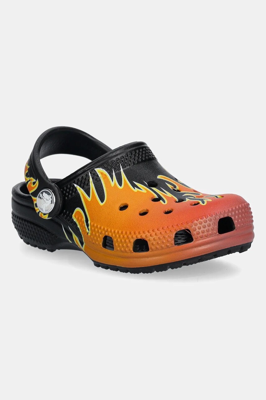Šľapky Crocs CLASSIC FLAME CLOGS KIDS čierna farba, 211214