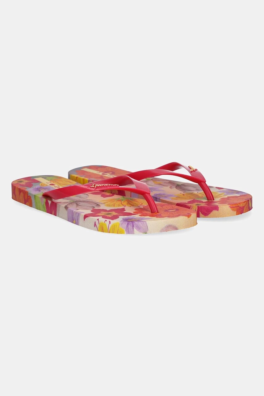 Šľapky Ipanema VERAO TROPIC dámske, ružová farba, na plochom podpätku, 27197-BB263