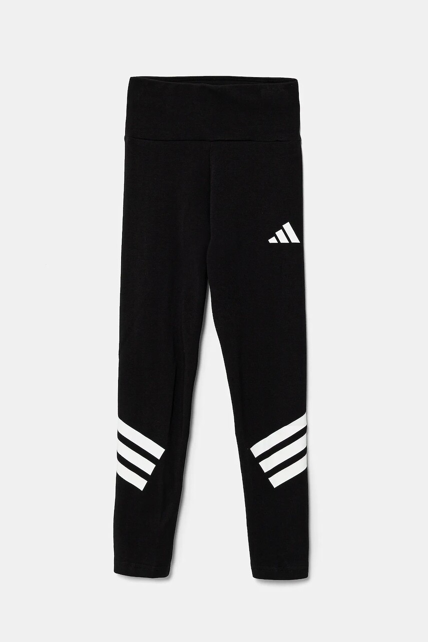 Detské legíny adidas čierna farba, s potlačou, JC7567