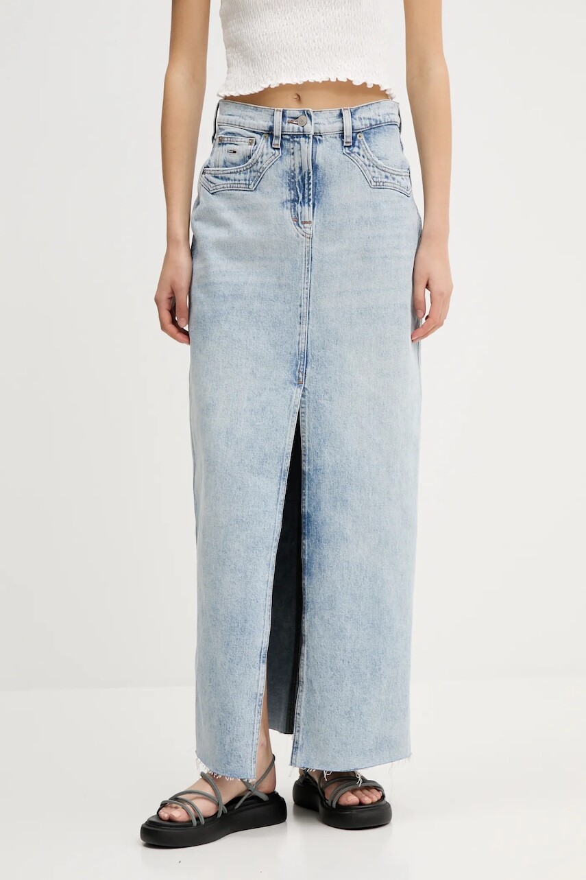 Sukňa Tommy Jeans maxi, rovný strih, DW0DW21419