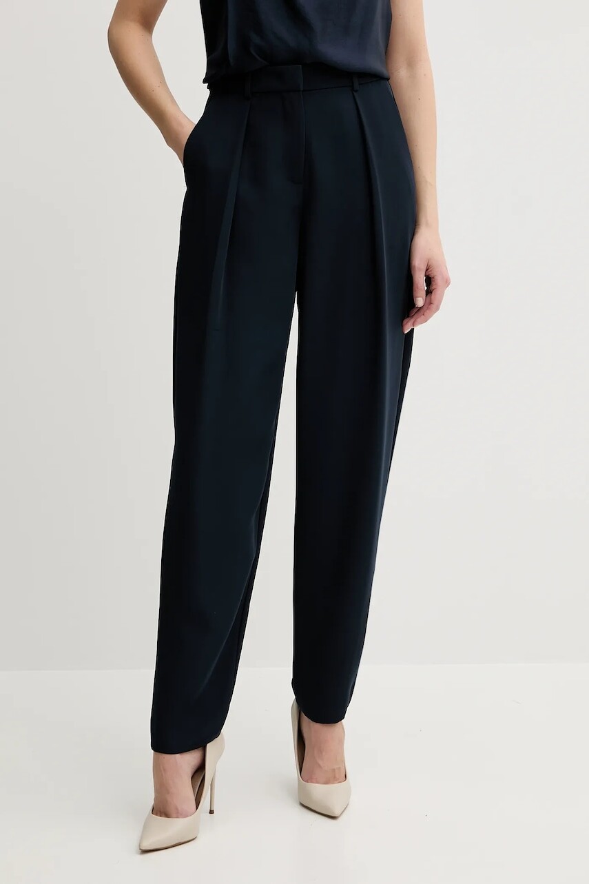 Nohavice Armani Exchange tmavomodrá farba, široké, vysoký pás, XW000449 AF12750