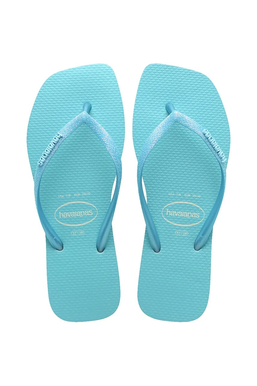 Šľapky Havaianas SLIM SQUARE GLITTER tyrkysová farba, 4148927.8747