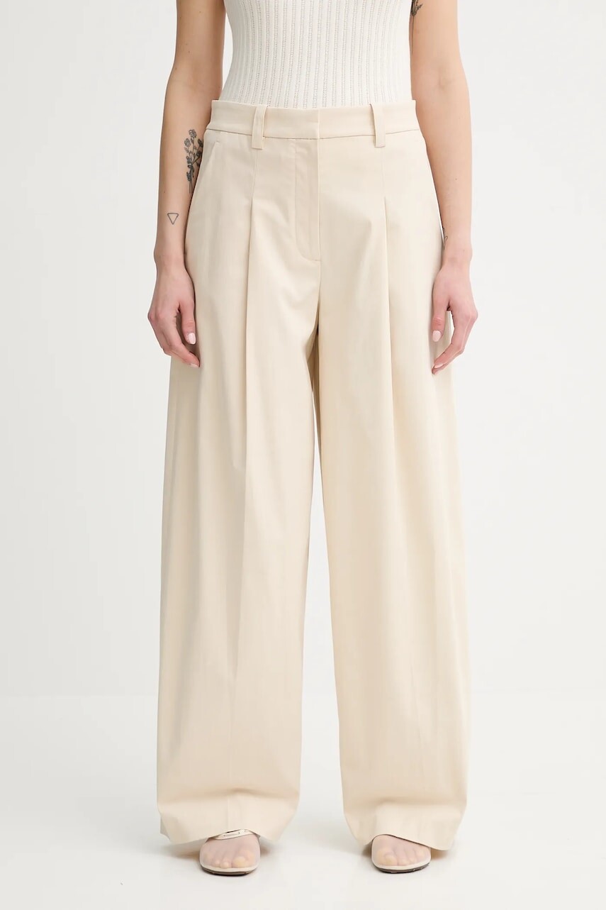Nohavice A.L.C. Ryder béžová farba, široké, vysoký pás, 2PANT01145
