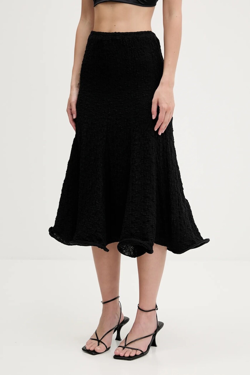 Sukňa MSGM čierna farba, midi, áčkový strih, 3842MDD06.257317