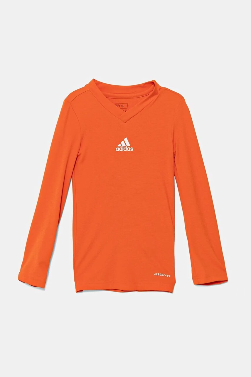 Detské tričko s dlhým rukávom adidas Performance oranžová farba, jednofarebné, GN7511