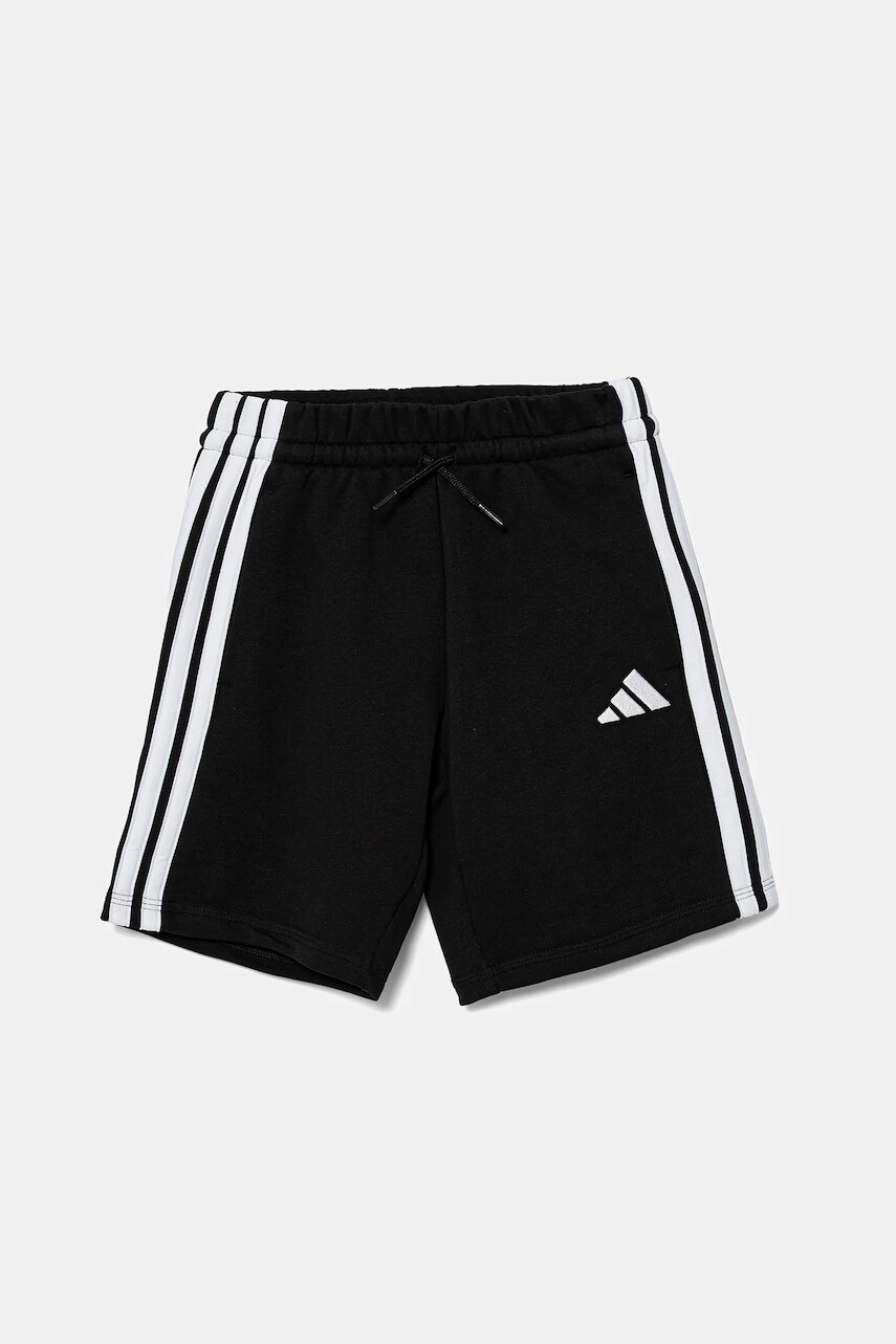 Detské krátke nohavice adidas čierna farba, s nášivkou, nastaviteľný pás JM0902