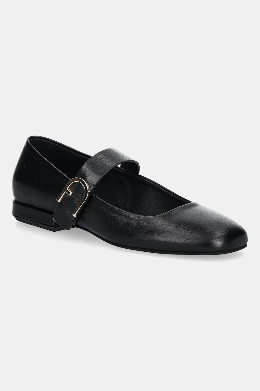 Kožené balerínky Furla Chic Ballerina čierna farba, YJ70HIC X30000 O6000