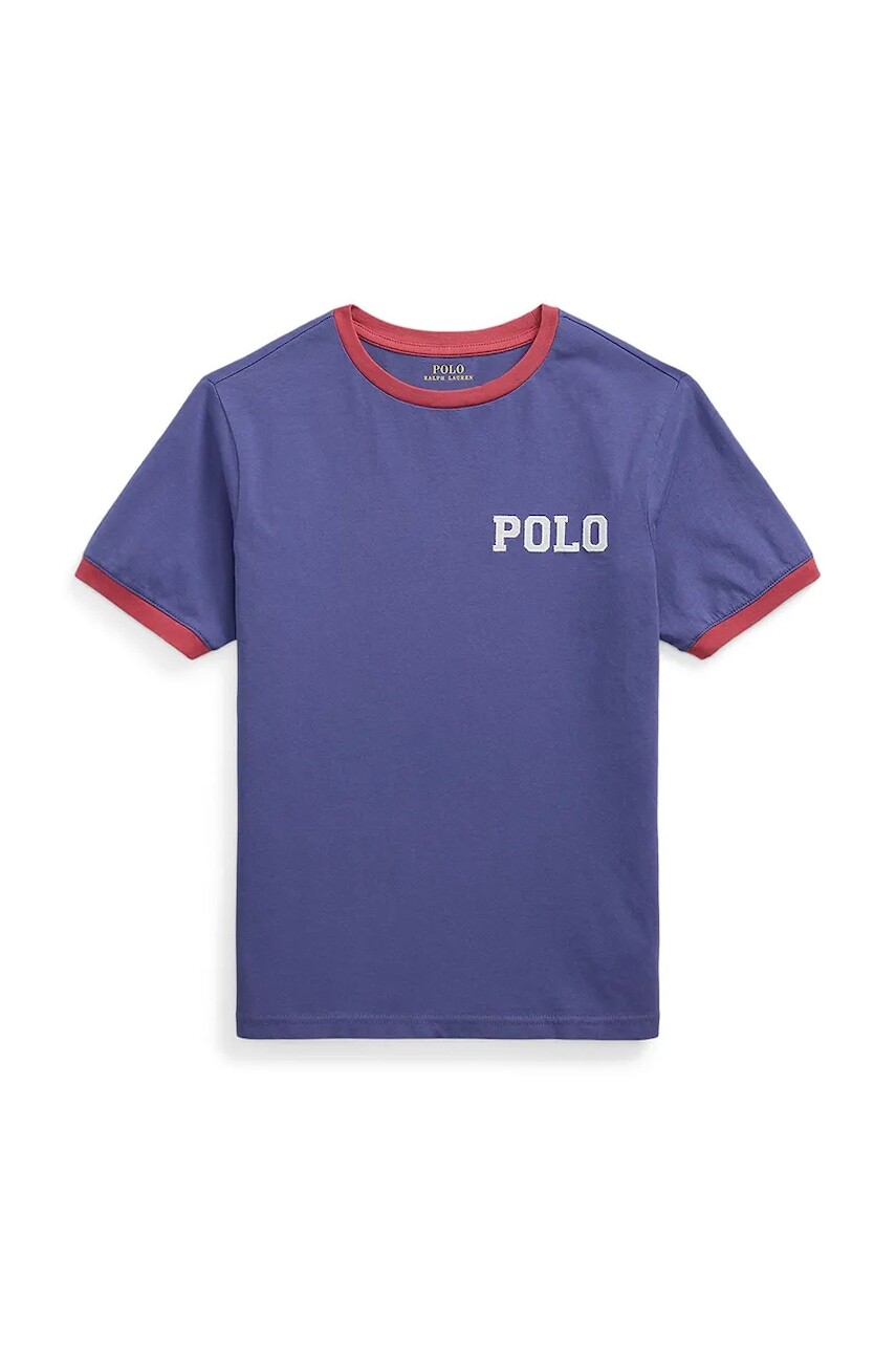 Detské bavlnené tričko Polo Ralph Lauren tmavomodrá farba, s nášivkou, 323971297003