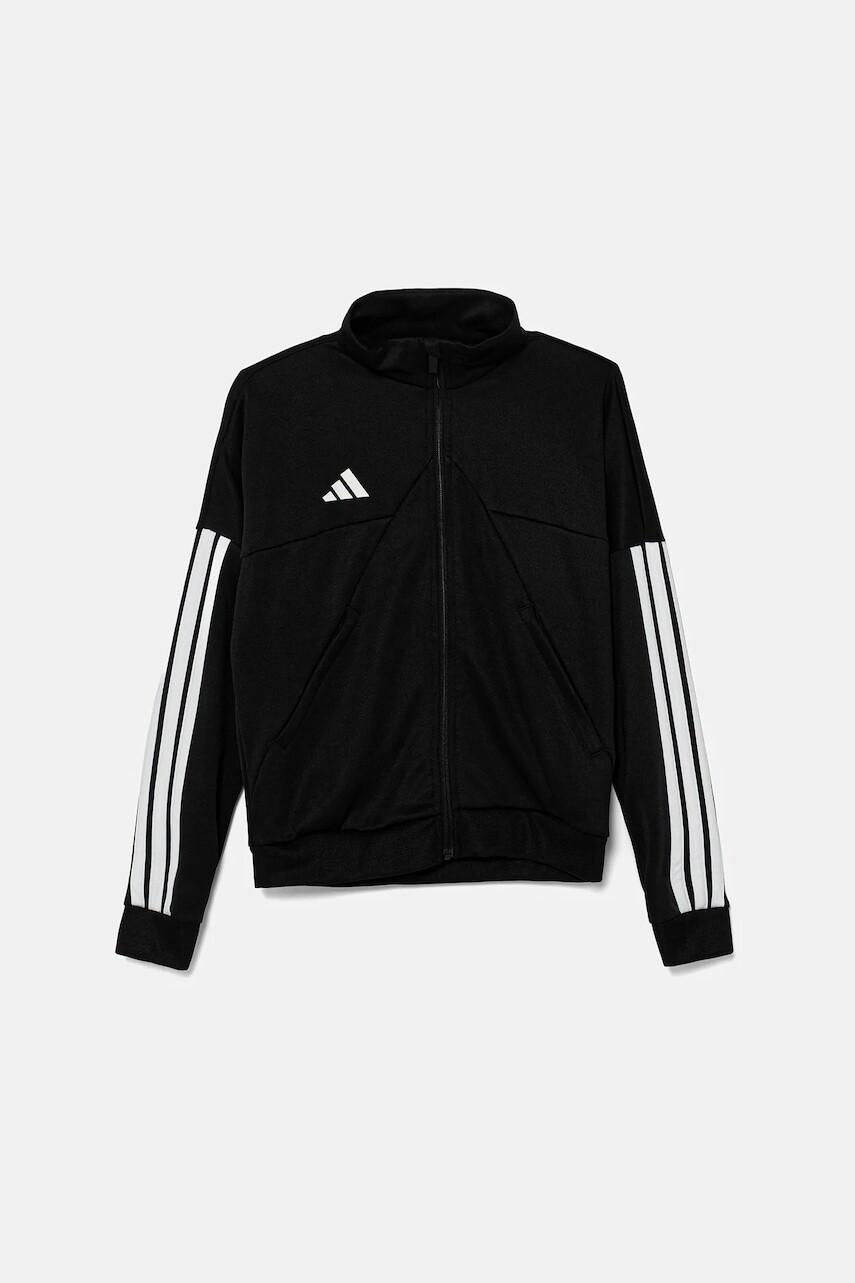 Detská mikina adidas čierna farba, s nášivkou, JI6174