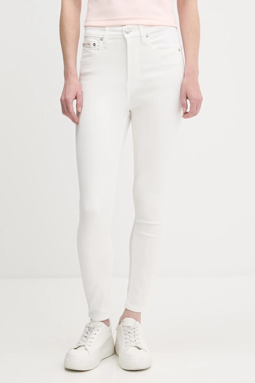 Rifle Calvin Klein Jeans biela farba, LV047B795G
