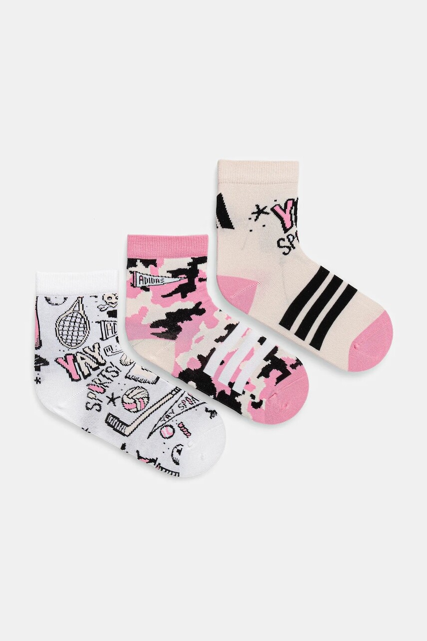 Detské ponožky adidas Performance 3-pak ružová farba, JX1424