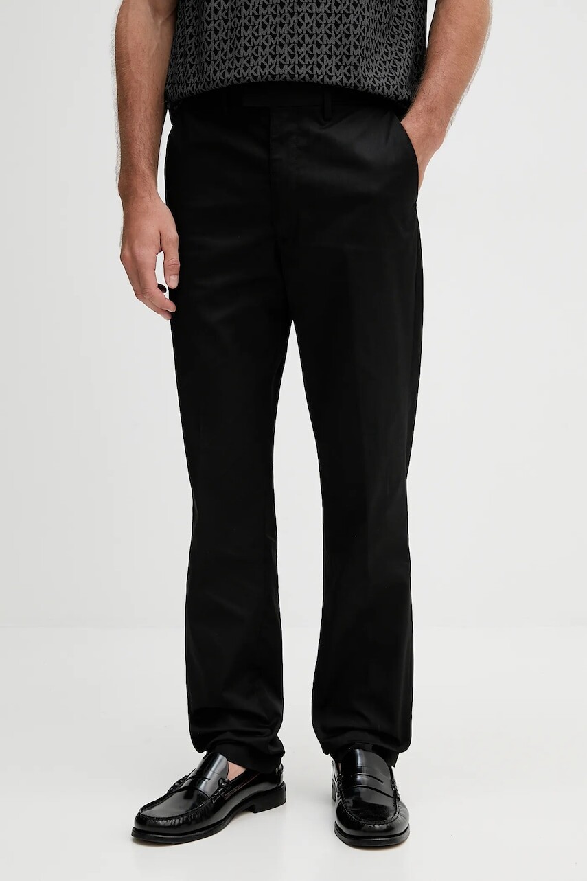Nohavice Michael Kors čierna farba, strih chinos, CT53054HVS