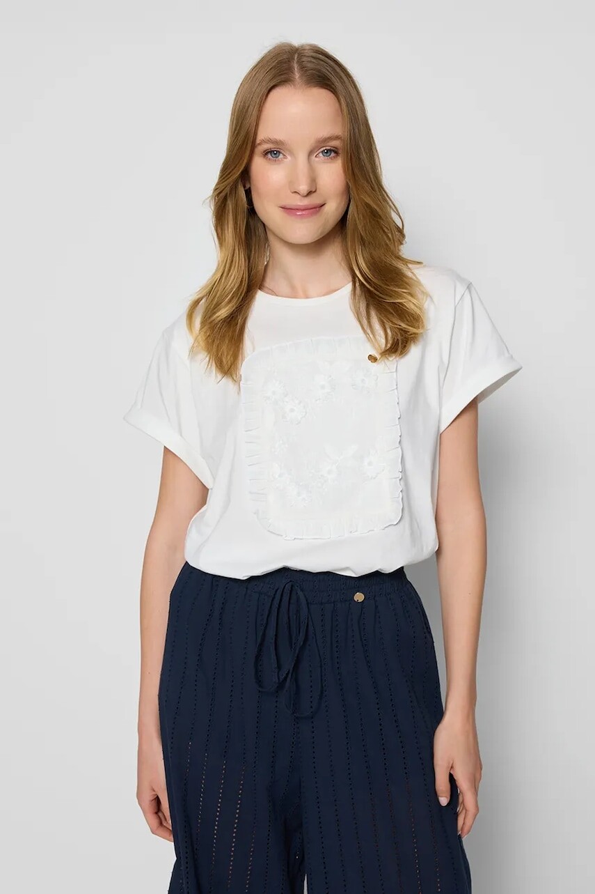 Tričko Bizuu MIRADO dámske, biela farba, MIRADO KREMOWY