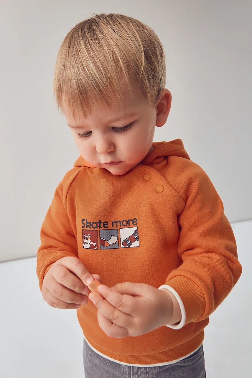 Mikina Mayoral oranžová farba, s kapucňou, 2414