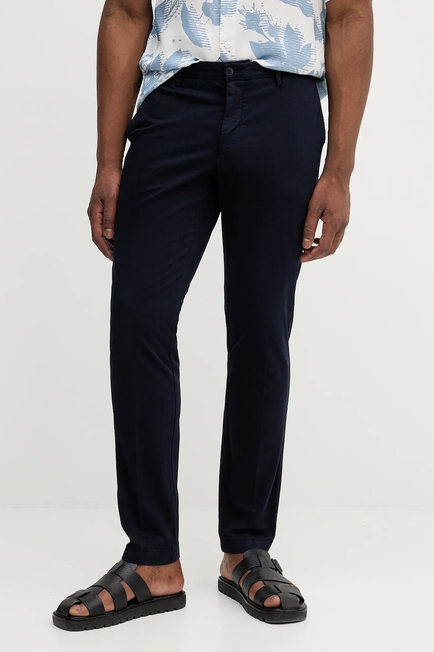 Nohavice Hackett London tmavomodrá farba, strih chinos, HM2100007R