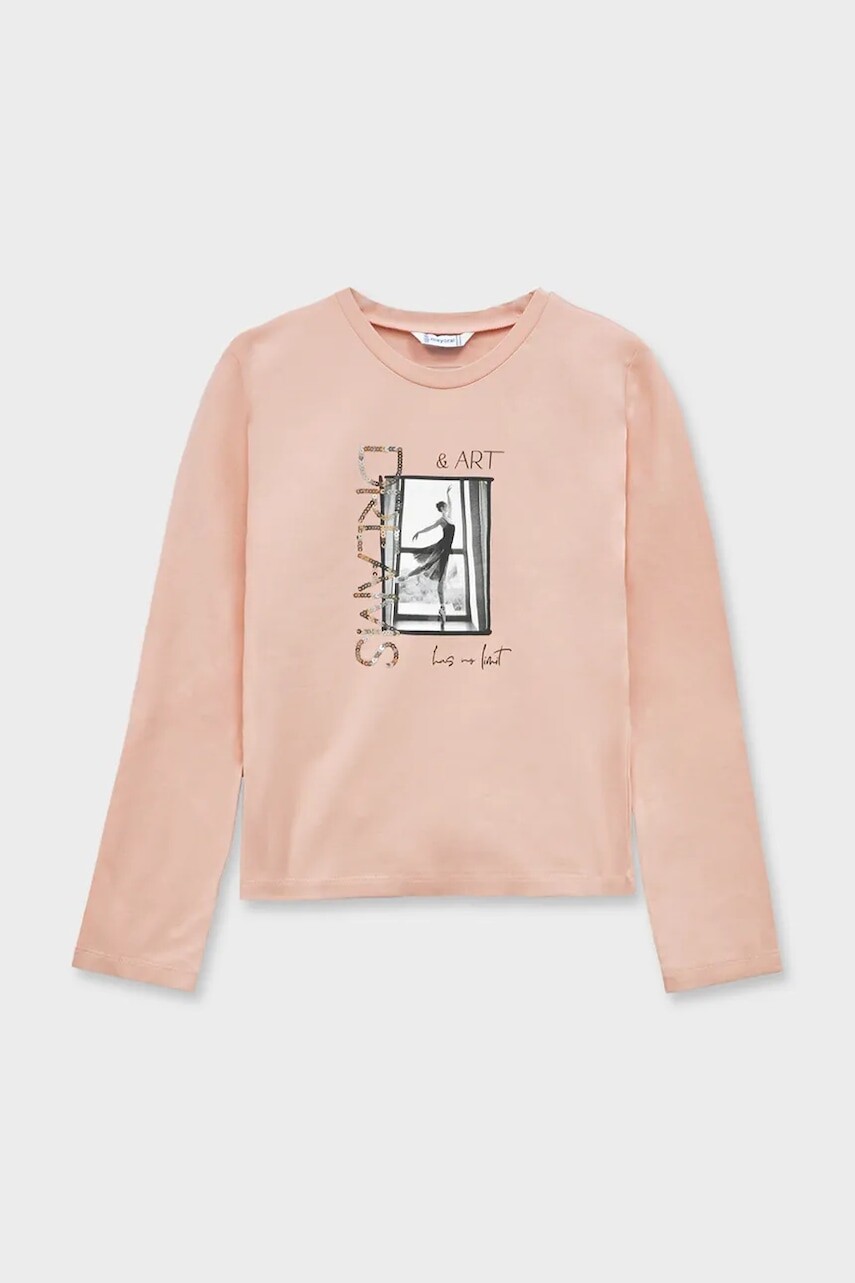 Detské tričko s dlhým rukávom Mayoral ružová farba, 7017