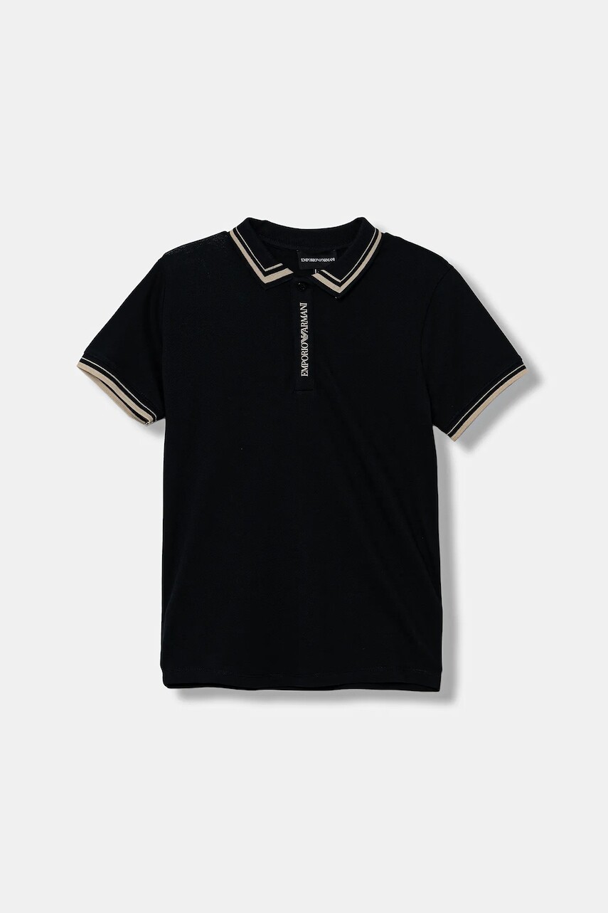 Detské polo tričko Emporio Armani tmavomodrá farba, jednofarebné, EB000665 AF16641