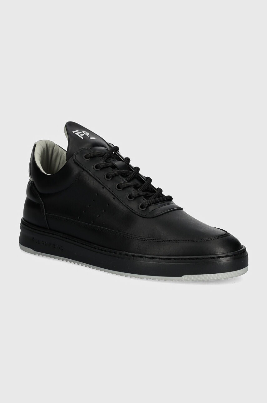 Kožené tenisky Filling Pieces Low Top Bianco čierna farba, 10127792200
