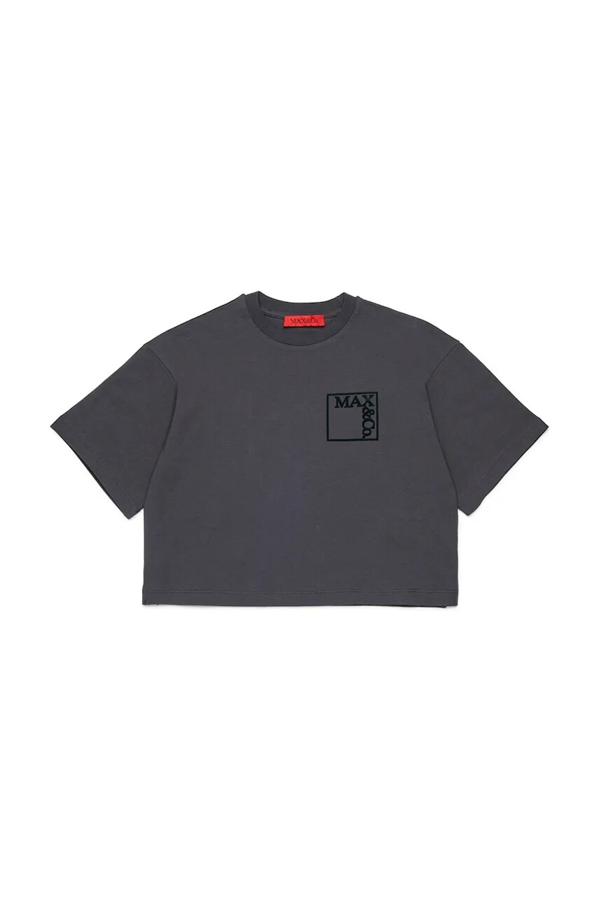 Detské bavlnené tričko MAX&Co. MAXT23F OVER T-SHIRT šedá farba, MX0197