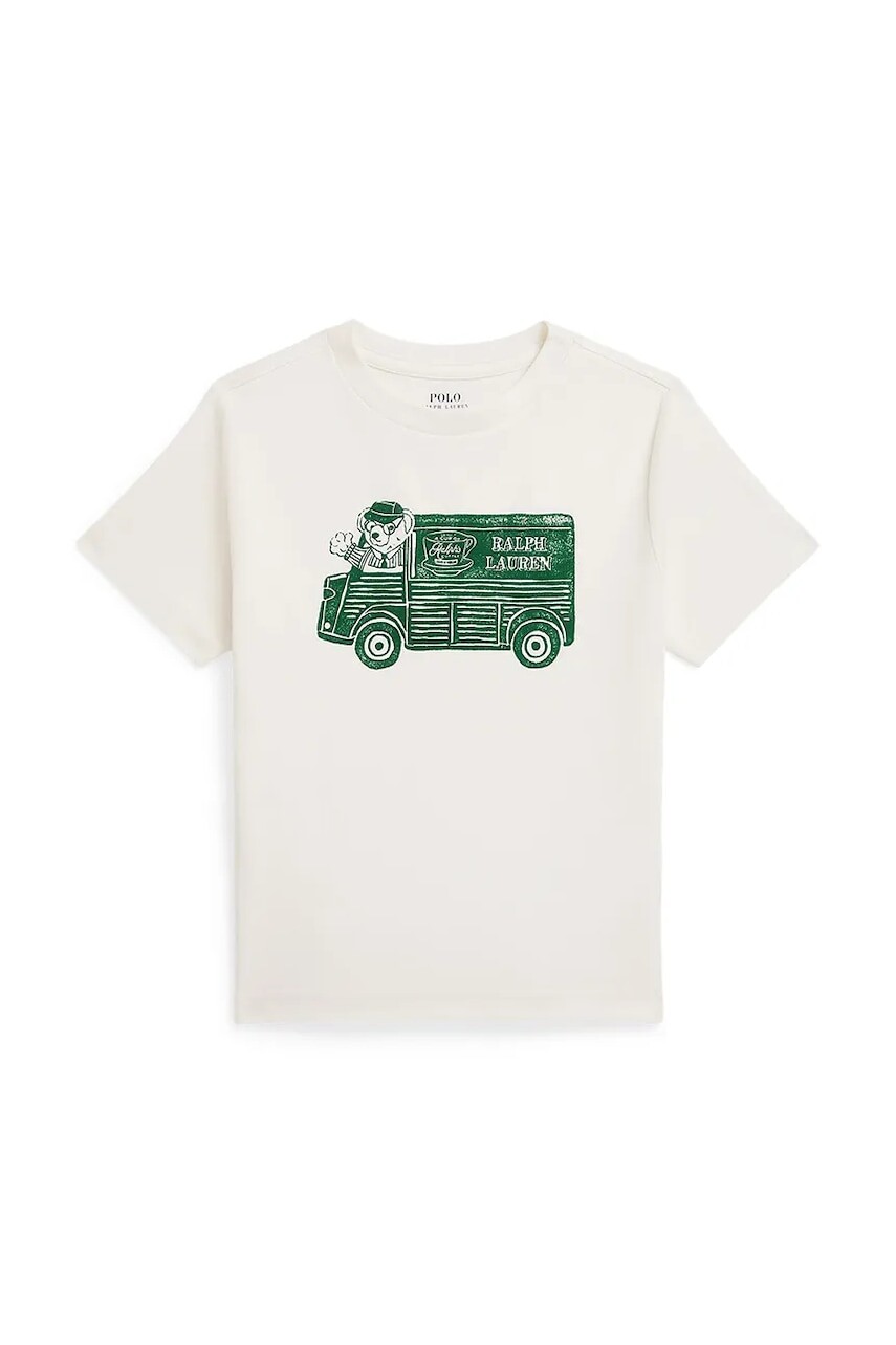 Detské bavlnené tričko Polo Ralph Lauren biela farba, s potlačou, 322981268001