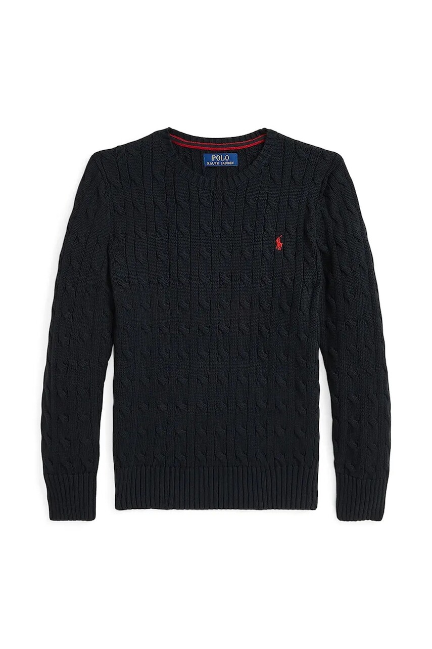 Bavlnený sveter Polo Ralph Lauren čierna farba, 323702674061