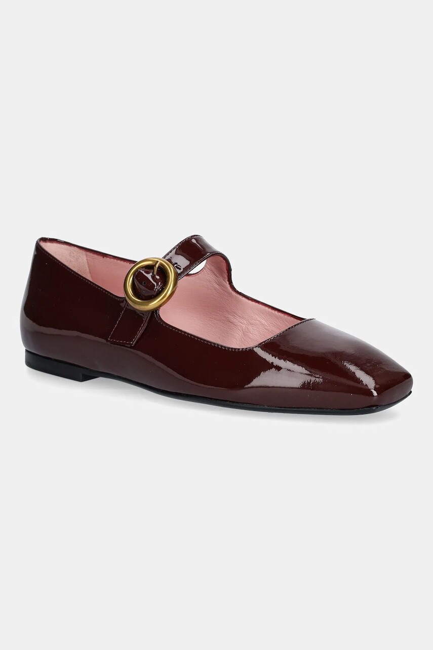 Kožené balerínky Pretty Ballerinas Camille bordová farba, 52659_001