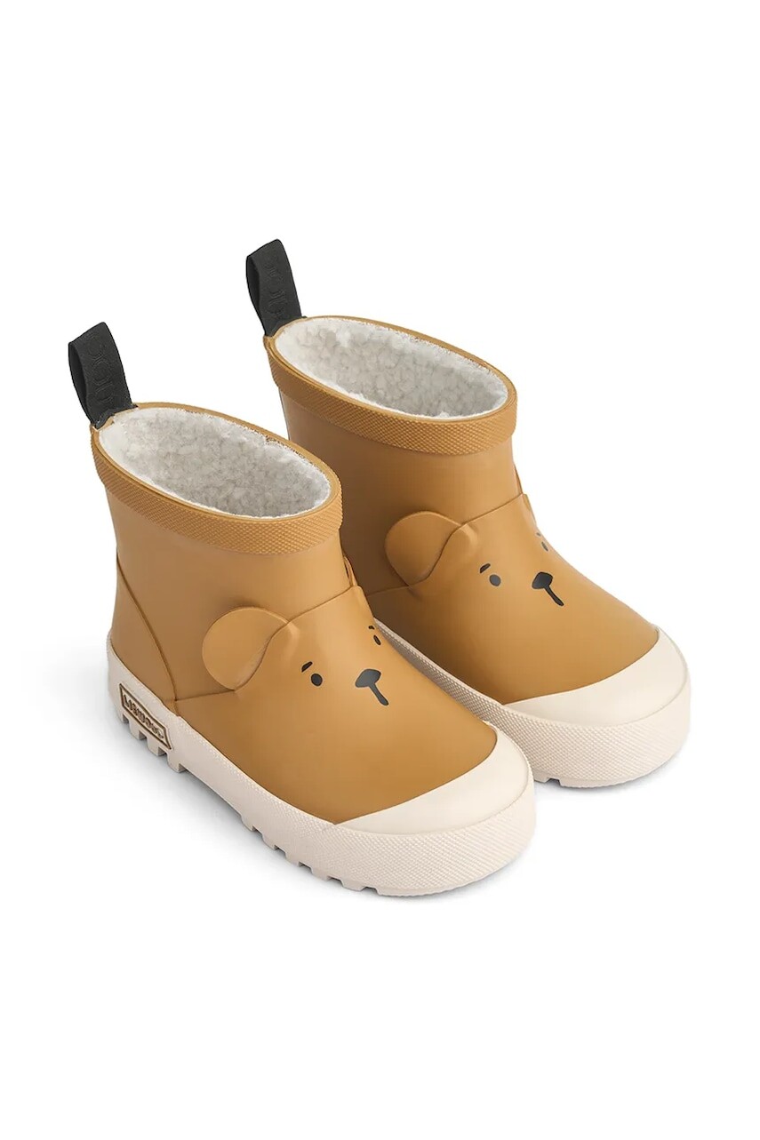 Detské gumáky Liewood Jesse Bear Thermo Rainboot hnedá farba, LW20328