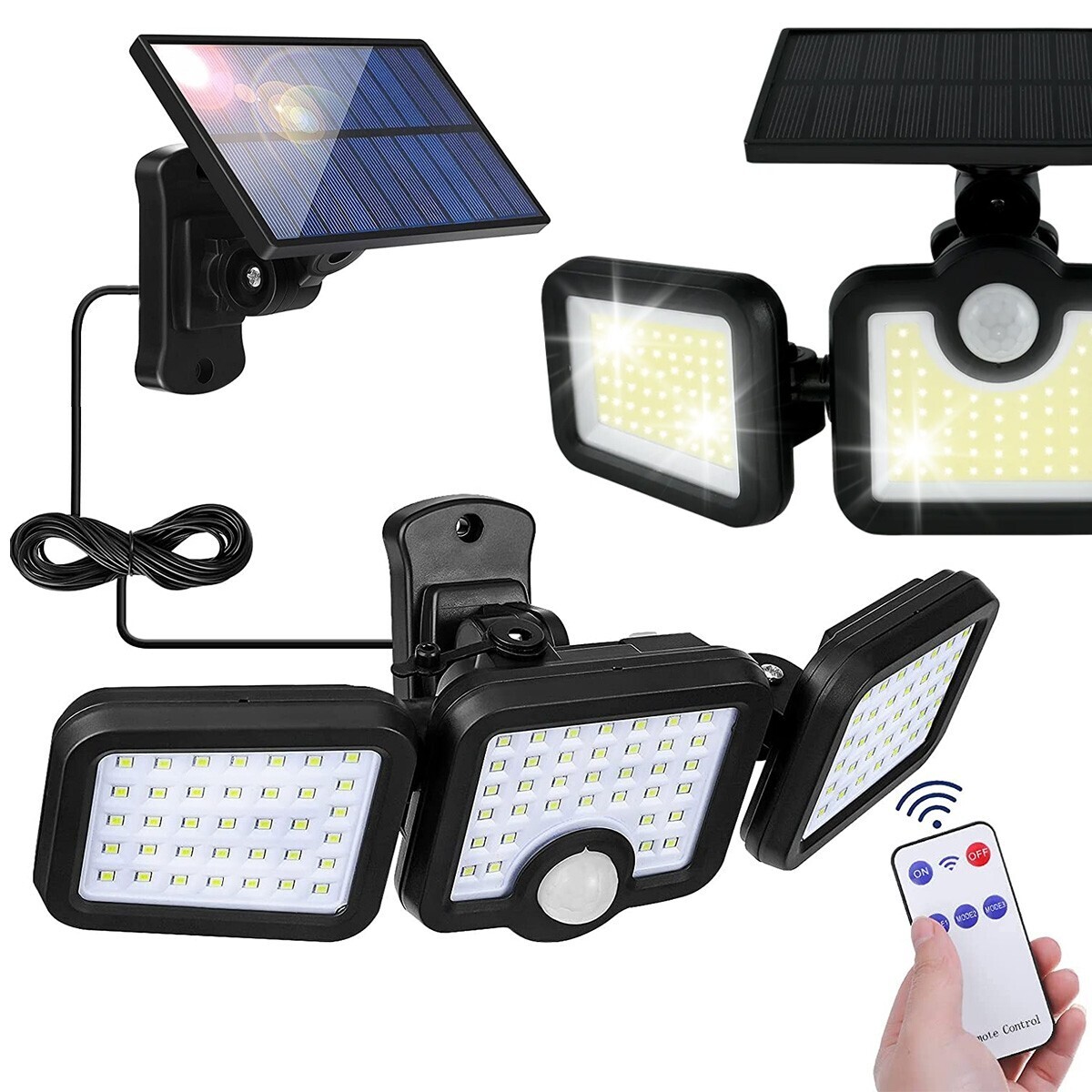 Nástěnná solární LED lampa Faros černá