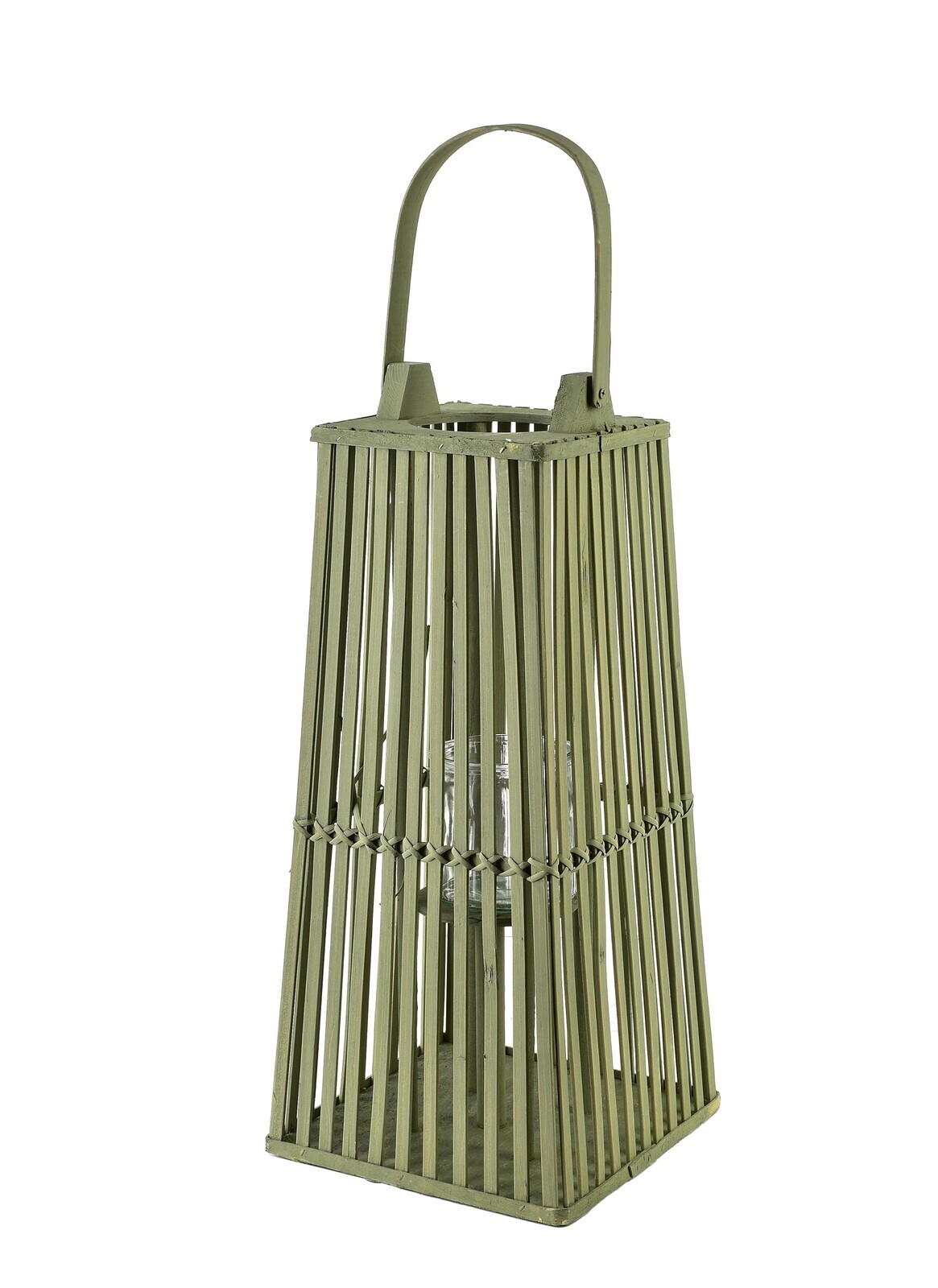 Proutěná lucerna LUCIE Green 23x48 cm zelená