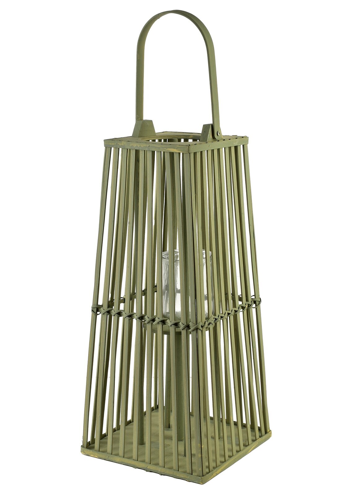 Proutěná lucerna LUCIE Green 26,5x57 cm zelená