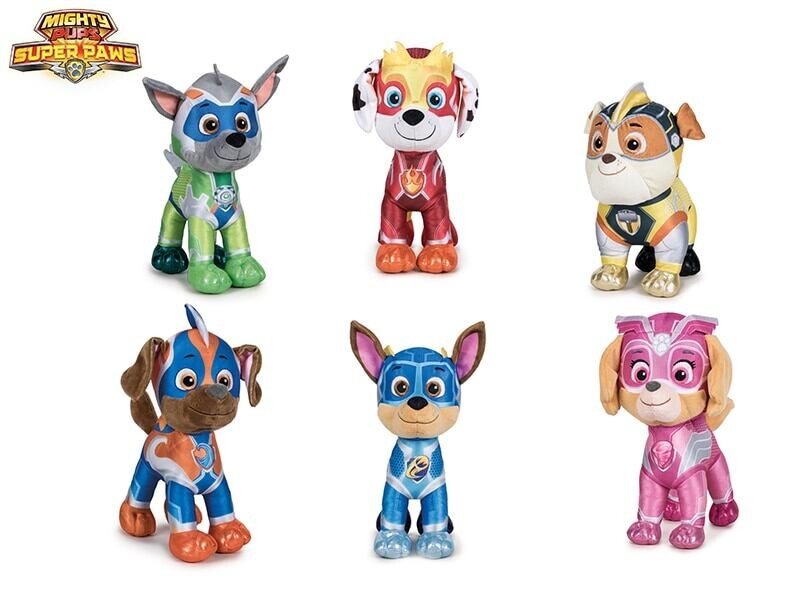 Mikro Paw Patrol Super Mighty Pups plyšové 19cm, 6 druhov