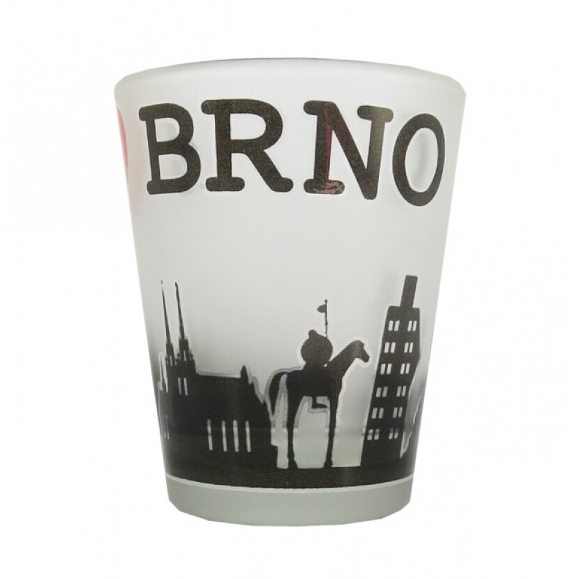 Panák (štamprľa) I Love Brno 0,04 l - priehľadný
