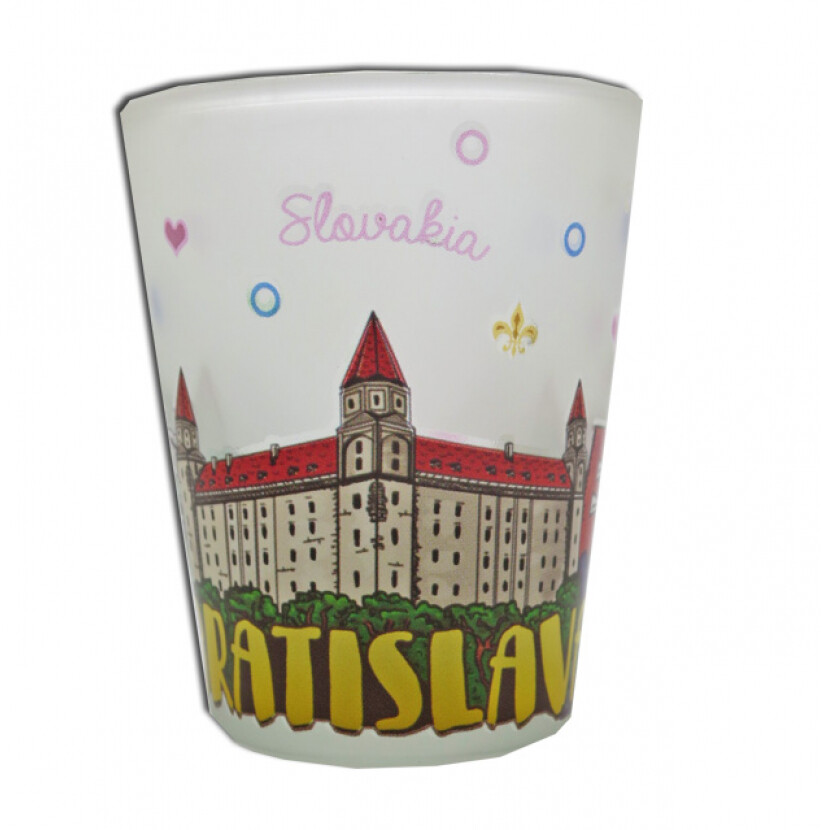 Panák (štamprľa) Bratislava Slovakia 0,04 l - priehľadný