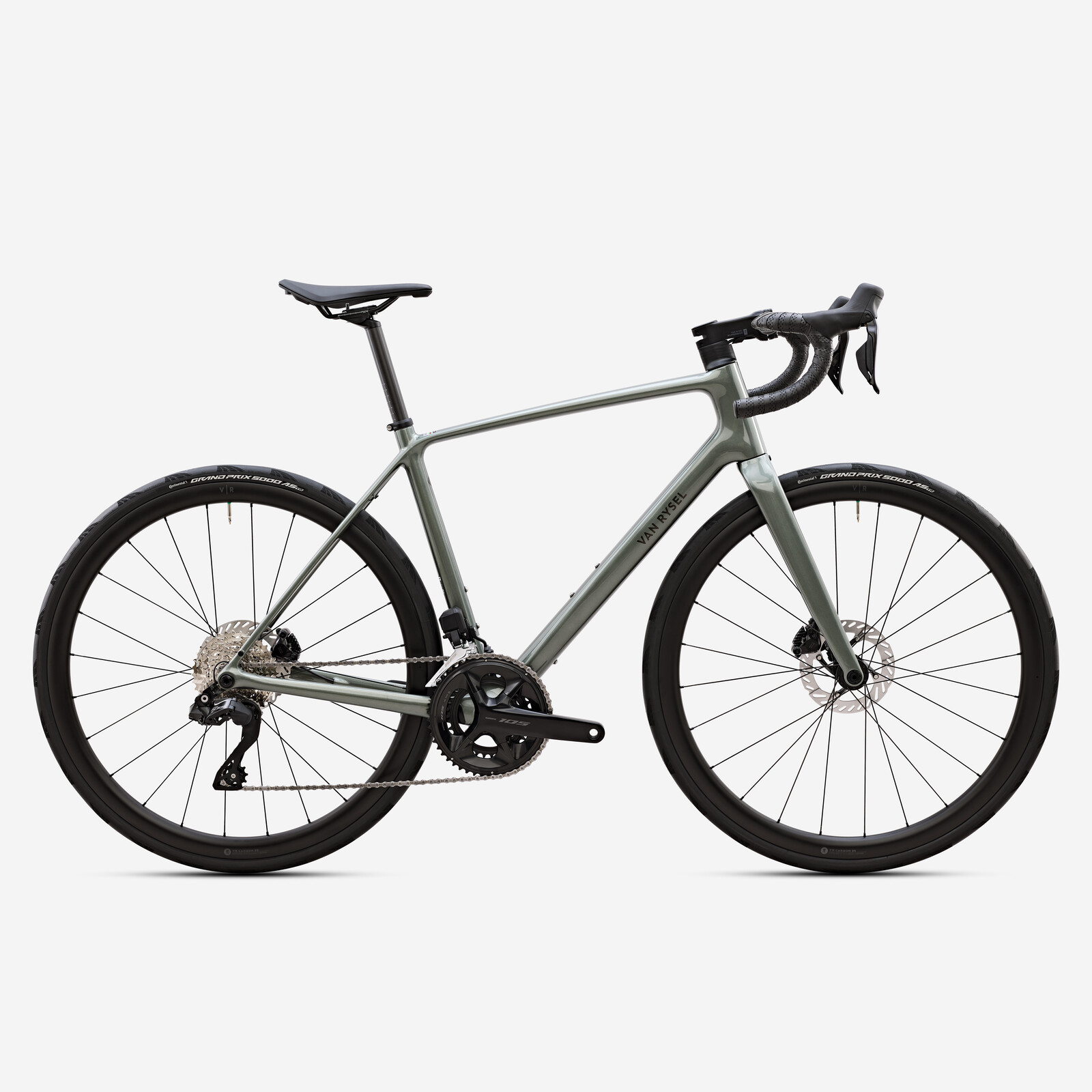 Cestný bicykel Endurance EDR CF ULTRA Shimano 105 Di2 kaki