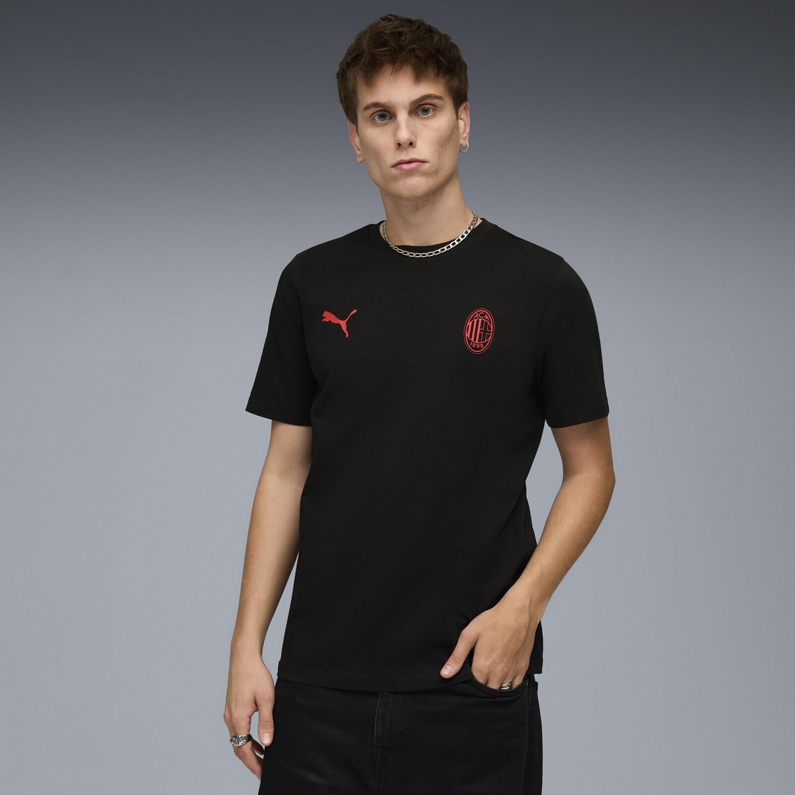 PUMA AC MILAN 25/26 bavlnené tričko čierne