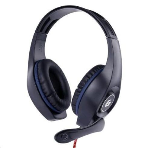 Slúchadlá GEMBIRD GHS-05-B, gaming, černo-modrá, 1x 4-pólový 3,5mm jack, mikrofón GHS-05-B