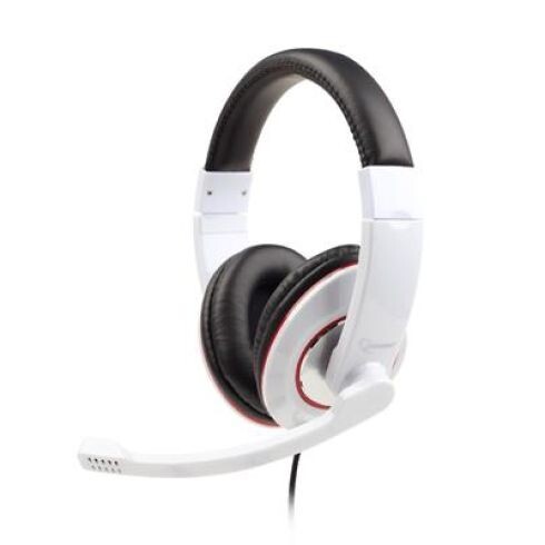 Slúchadlá GEMBIRD MHS-001 Gaming glossy white, mikrofón MHS-001-GW