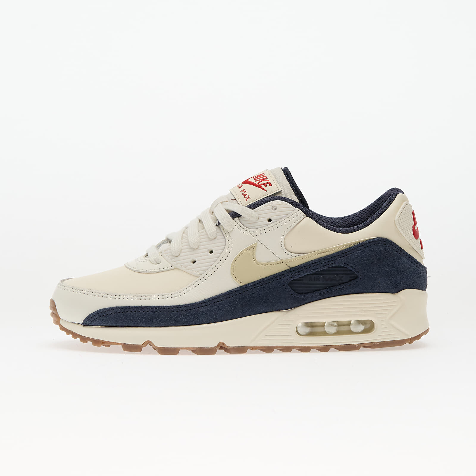 Tenisky Nike Air Max 90 Prm Pale Ivory/ Lt Khaki-Thunder Blue-Sail-Gum Dk Brown-Univ Red EUR 44