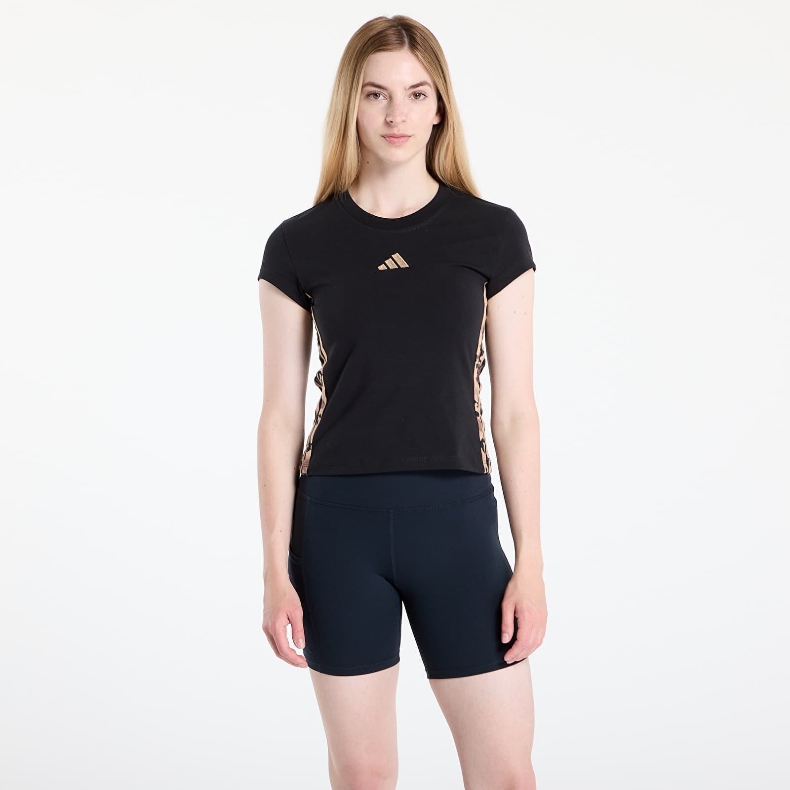 Tričko adidas W Aop Tee Black/ Multicolor/ Warm Sand L