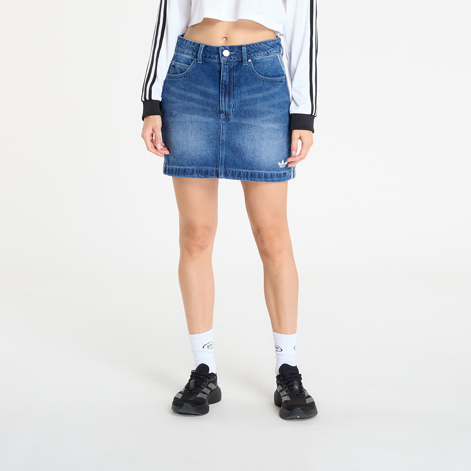 adidas 3-Stripes Denim Mini Skirt Indigo Denim 34