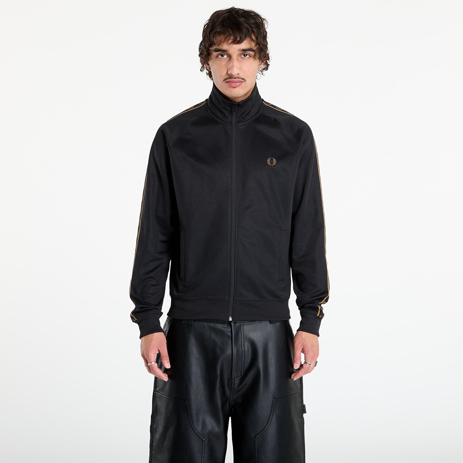 Mikina FRED PERRY Contrast Tape Track Jacket UNISEX Black/ Shadedston L