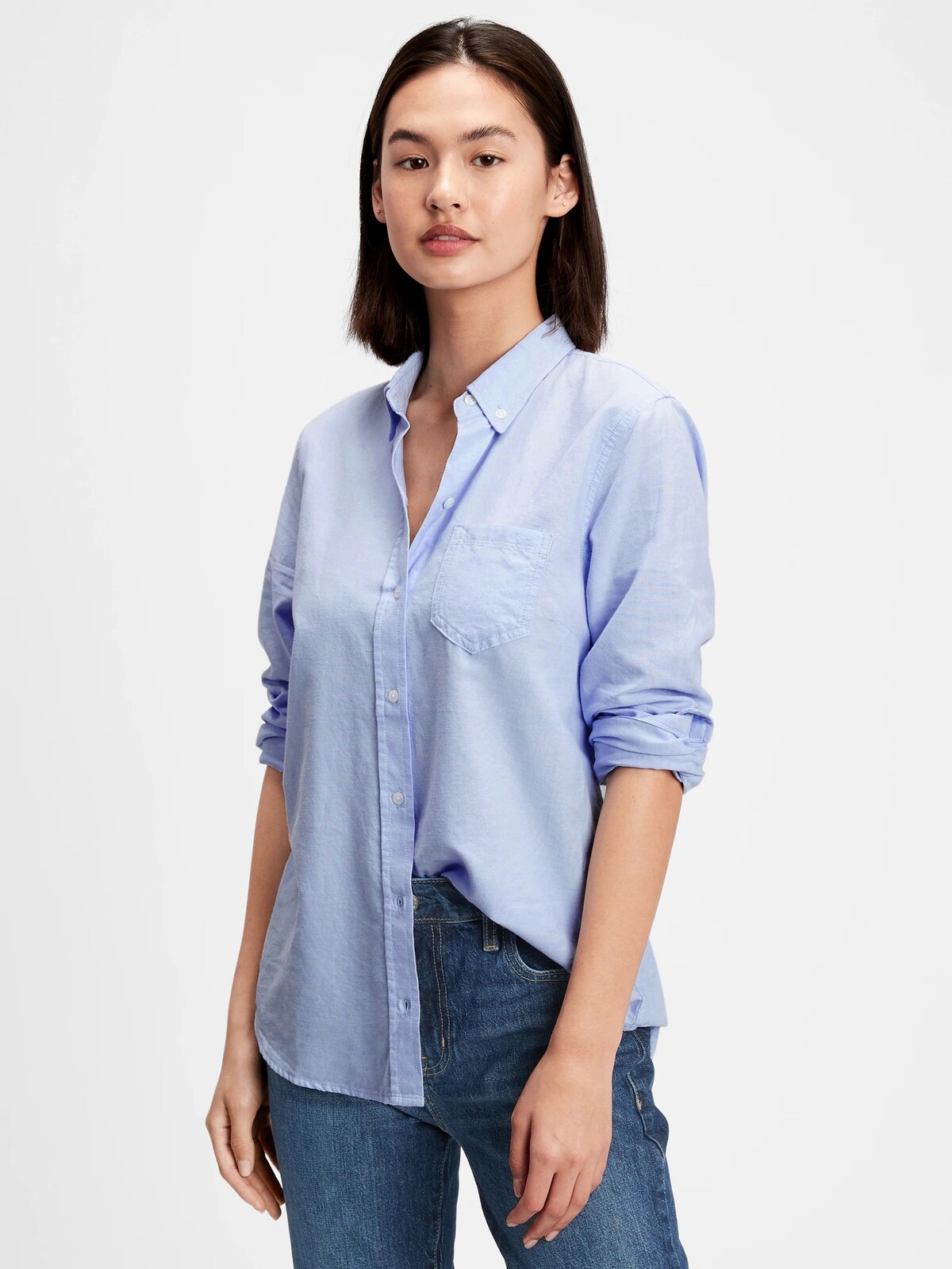 GAP Shirt V-Fitted Boyfriend Oxf - Women
