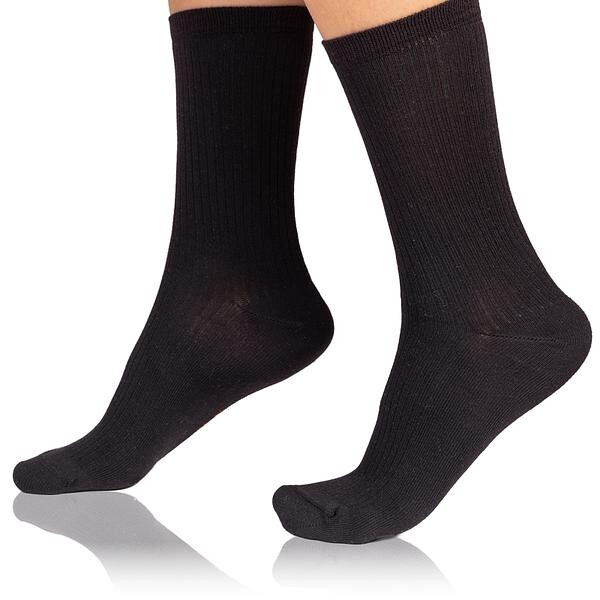 Bellinda 
FANCY RIB MODAL SOCKS - Dámske ponožky z modalu - čierna