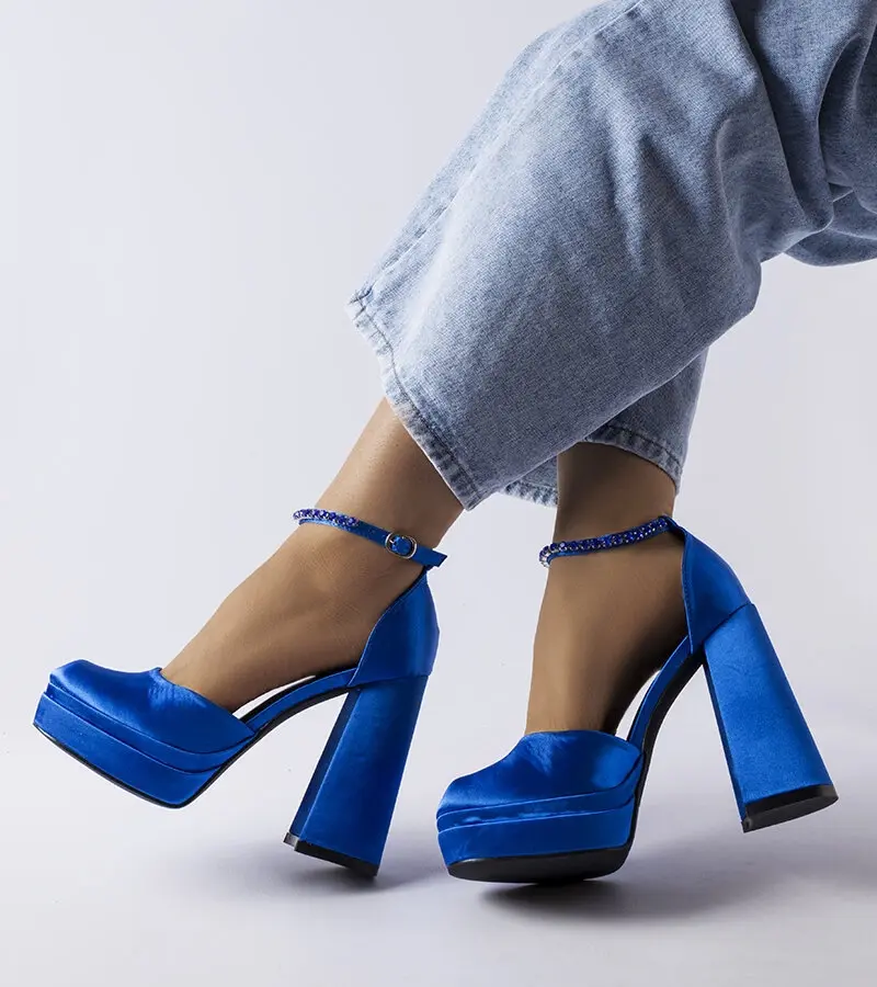 Gemre Modré lodičky Elida na vysokom podpätku