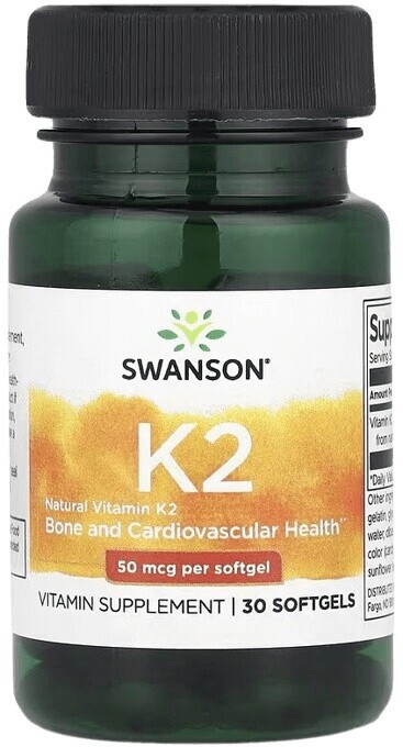 Swanson vitamín k2 natural 50 mcq 30 kapsúl