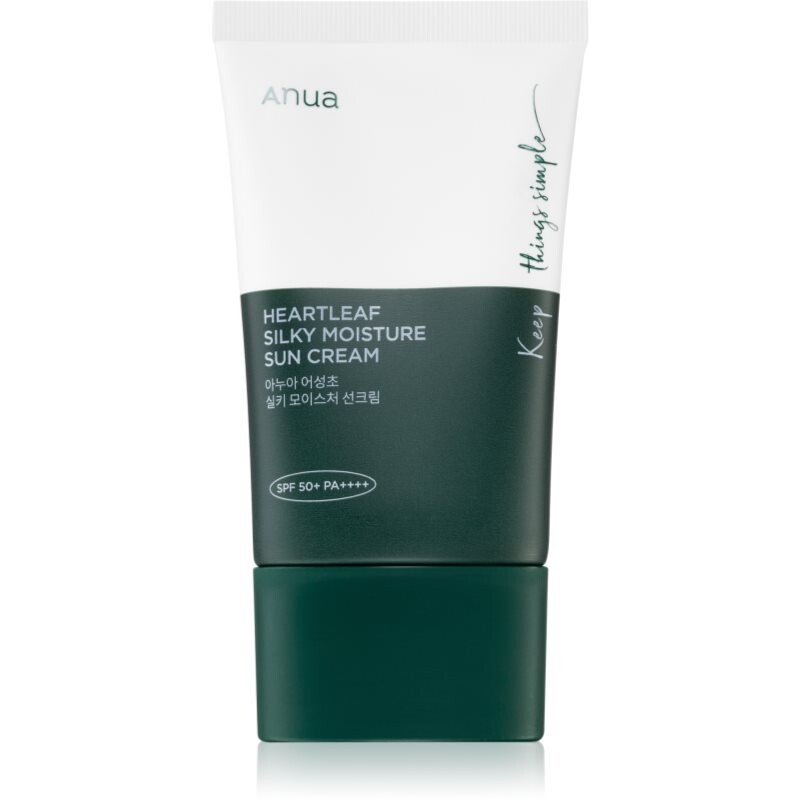 Anua Heartleaf Silky Moisture Sun Cream intenzívne hydratačný denný krém SPF 50+ 50 ml