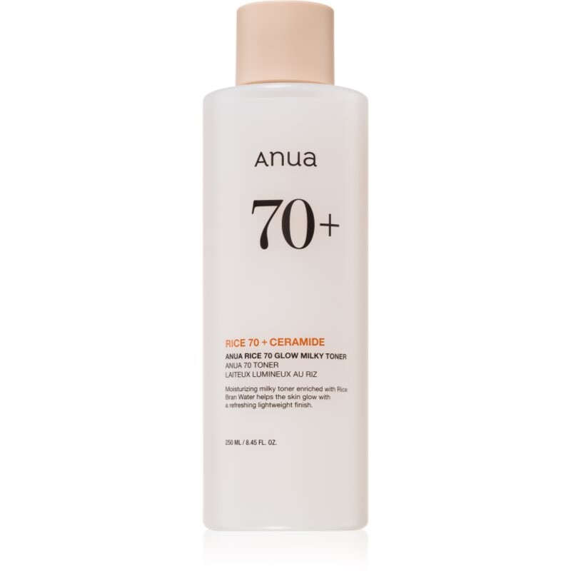 Anua Rice 70+ Glow Milky Toner hydratačné tonikum pre rozjasnenie pleti 250 ml